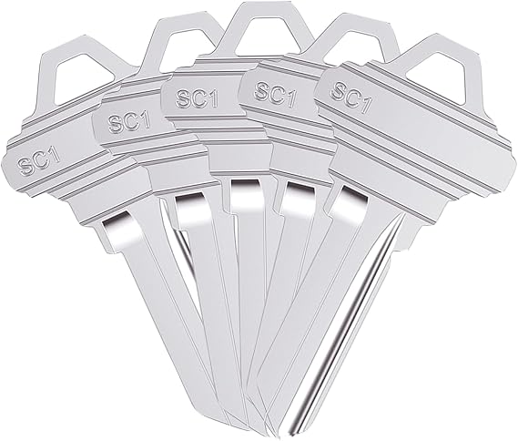 SC1 Key Blanks Pack of 10 Uncut Blank Keys for Home and Professional Use, Copper Structures Blank Keys