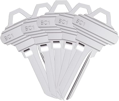 SC1 Key Blanks Pack of 10 Uncut Blank Keys for Home and Professional Use, Copper Structures Blank Keys