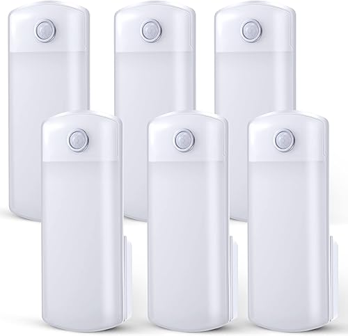 Miniatura 7 de Paquete de 6 luces LED de falla de energía, 4 en 1 linternas recargables enchufables con detección de movimiento, luces LED de emergencia para