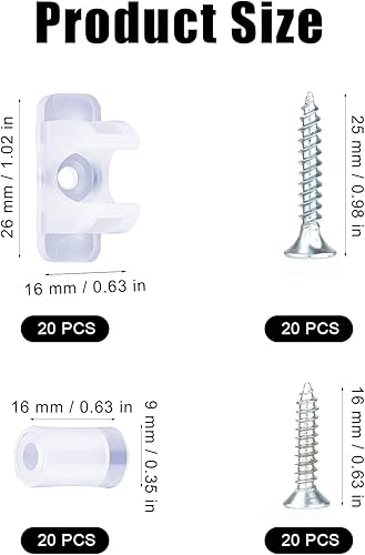 Miniatura 2 de Clips delanteros falsos para cajones, 20 pares de clips de cajón de gabinete delantero falso con tornillos reforzados, clips de gabinete delanteros