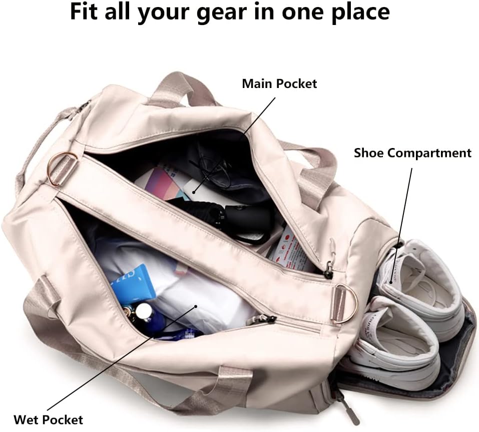 MABROUC Duffle Bag For Women, Sports Duffel Bag for Gym with Wet Pocket & Shoe Compartment, Overnight Weekender Travel Bag - Image 2