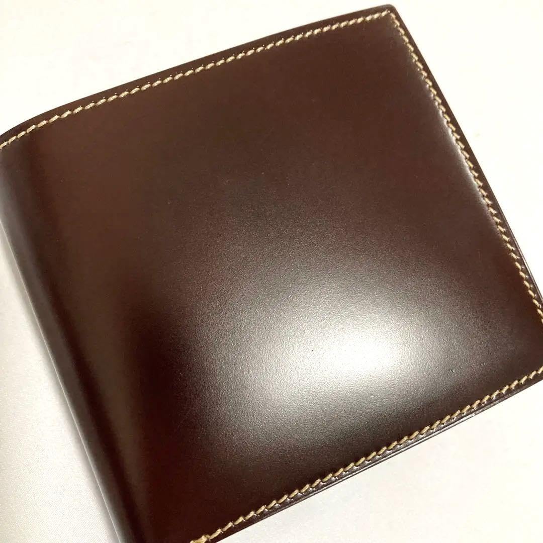 Amazon.co.jp: 万双 コードバン 二つ折り財布 小銭入れ付