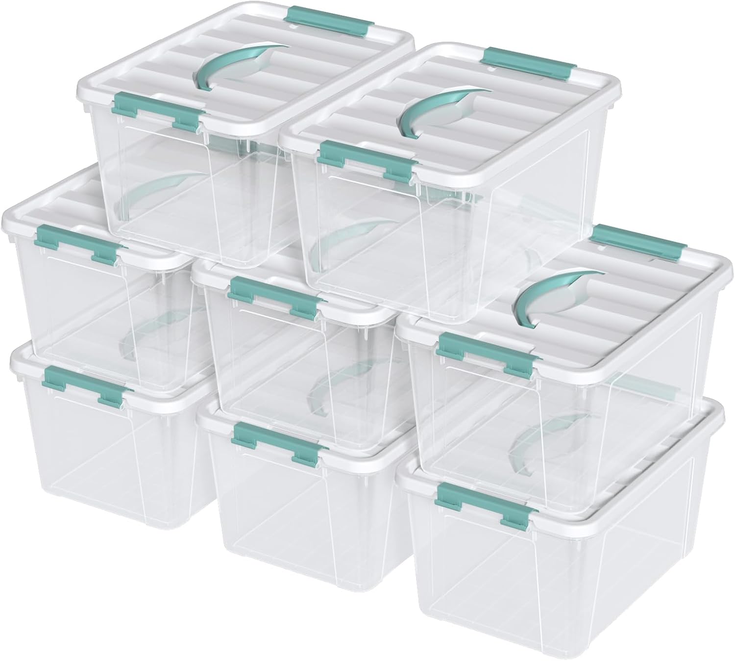 4-Pack 20 Quart Clear Storage Bins, Stackable Plastic Storage Latches Box/Containers with Lid