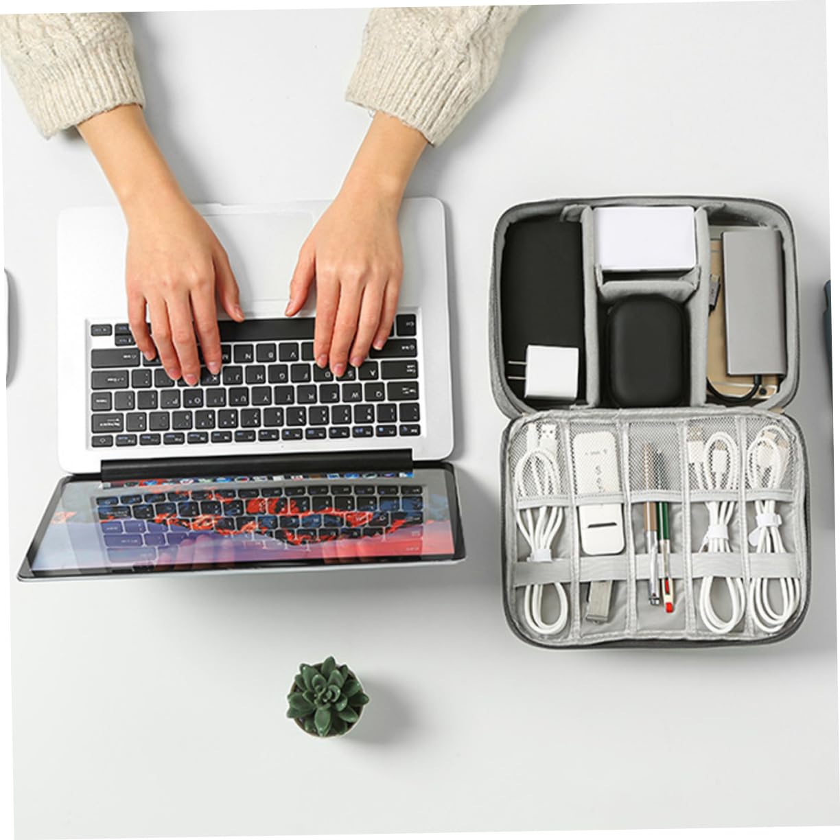 3 Pezzi Organizer Elettronico Oxford per Accessori per Uso Protezione Compatta per Caricabatterie e Facile Trasportare e Utilizzare