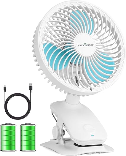 Amazon Keynice Keynice 扇風機 小型 充電式 卓上扇風機 Usb扇風機 クリップ リズム風搭載 ミニ扇風機 超強風 大容量バッテリー 風量3段階調節 長時間連続使用 ホワイト Keynice 卓上扇風機