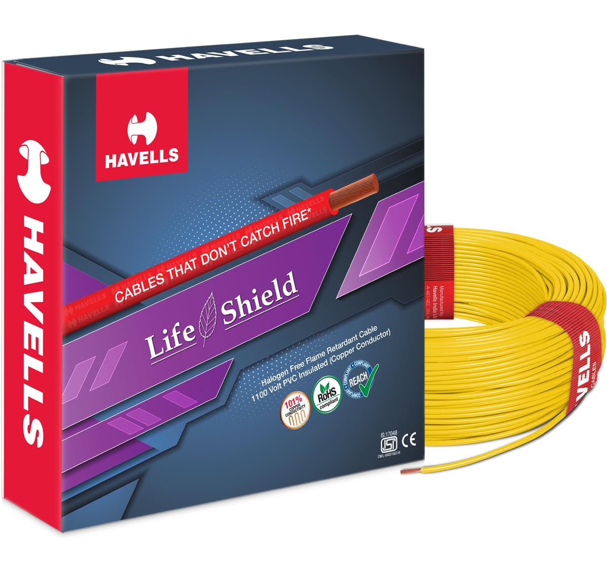 Havells Lifeshield Cable WHFFZNYA11X0 1 sq mm Wire (Yellow)-image-12