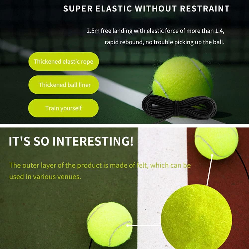 Gona Tennis Trainer Ball with String1pc, Tennis Elastic Training Ball, Training Equipment for Tennis Trainer Practice Exercise, for Adults Children : Sports & Outdoors