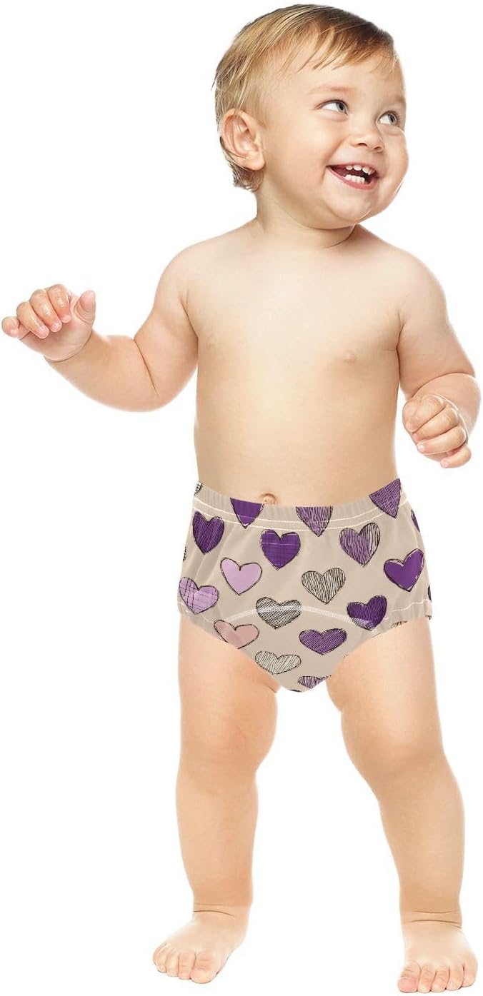 Little Boys Potty Training Must Haves Pants Reusable Hearts Violet Plaid Valentines Overnight Training Underwear