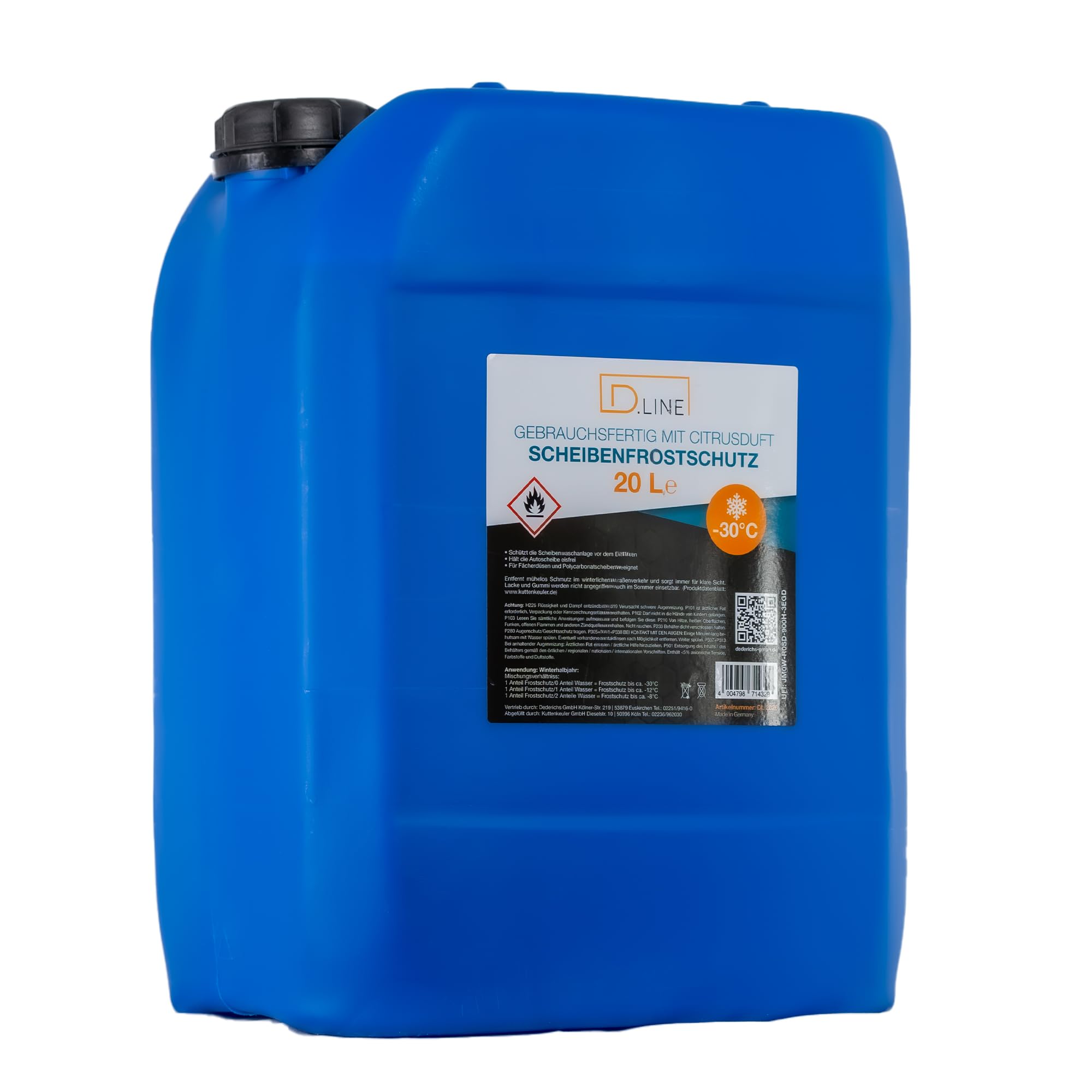 D.LINE Scheibenfrostschutz gebrauchsfertig -30°C, 20 Liter | Citrusduft