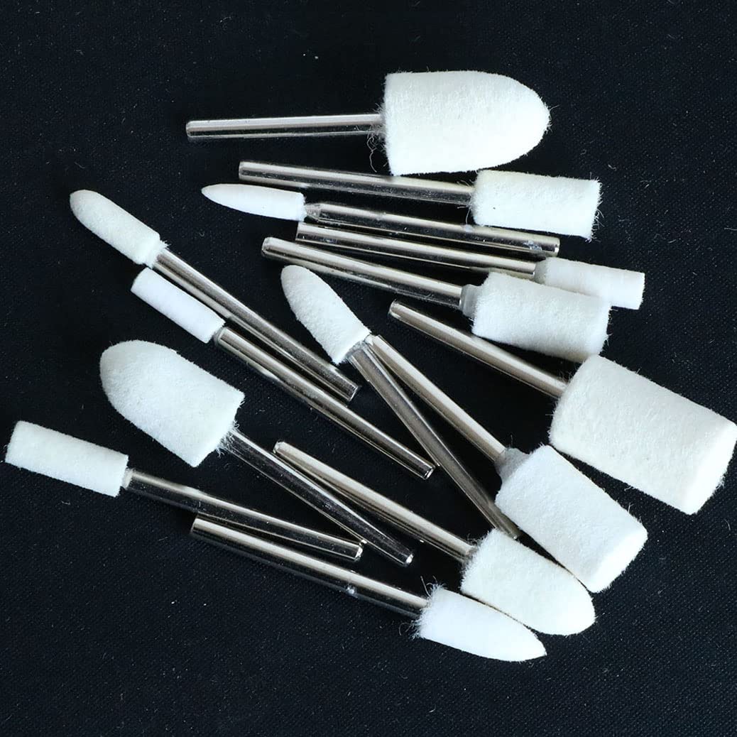 HARFINGTON 20pcs Wool Felt Mounted Mandrel Points 5mm Head