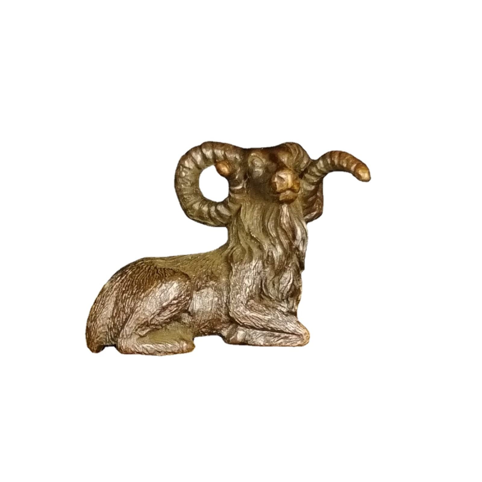 NGDFGR Brass Goat Miniature Figurines,Animal Sheep Statue Model Crafts Desktop Ornament Home Sand Table Garden Study Decor Accessories Paperweight