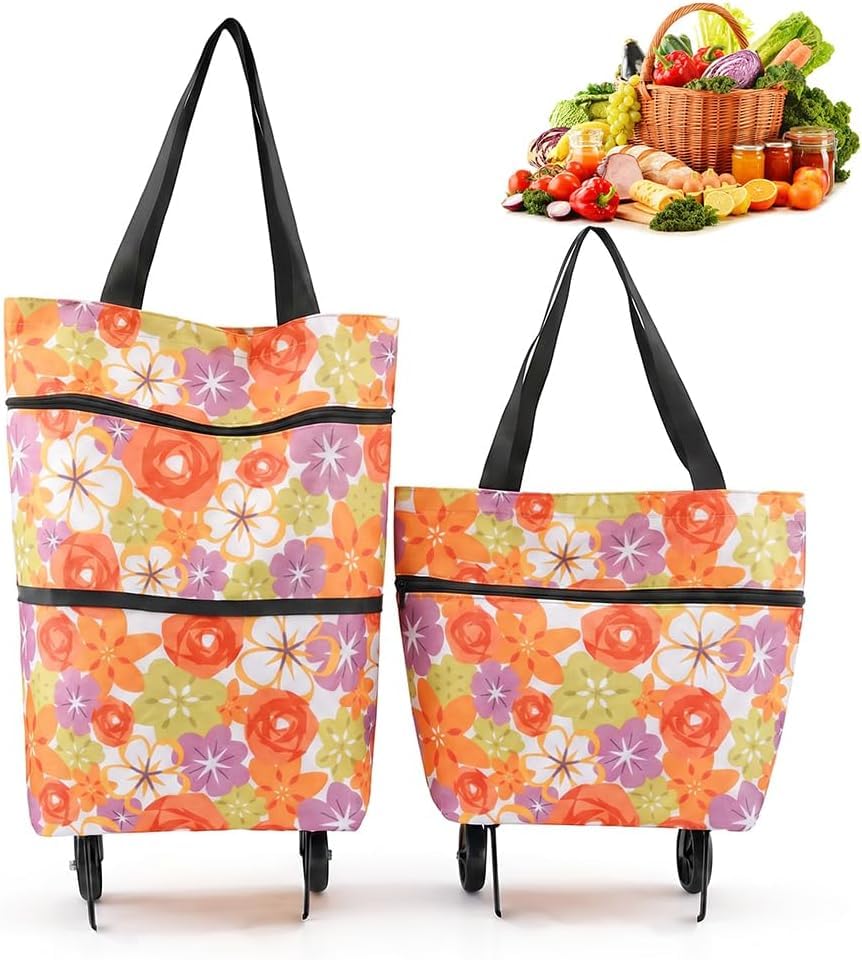 Foldable Shopping Bag with Wheels – Large Capacity Shopping Cart