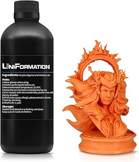 Uniformation 3D Printer Resin PLA Plant Based Resin,Biodegradable 405nm UV Curing Photopolymer Rapid for 4K 6K 8K LCD/DLP/SLA 3D Printer Space Orange Red 1kg
