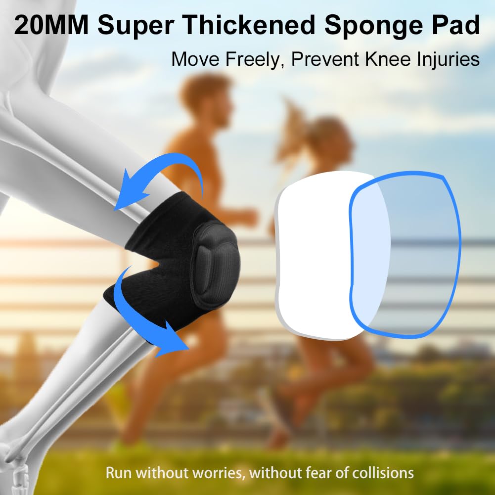 flintronic Genouillères de Protection 20 MM Épais Éponge Antidérapant pour Danse Volleyball Yoga Football Course
