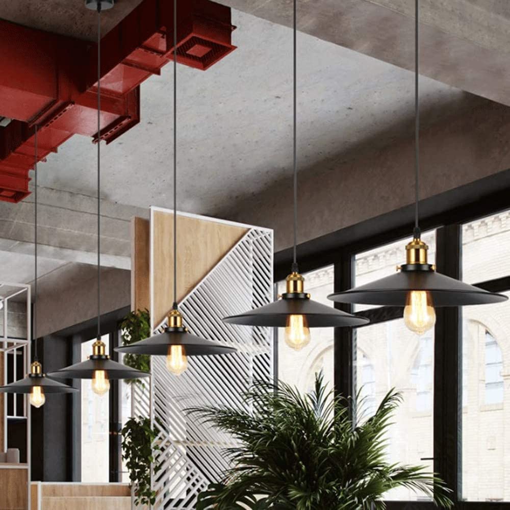 Lampadario A Sospensione Industriale Con Attacco E27 - Cavo Regolabile 120 Cm, Design Metallico Moderno