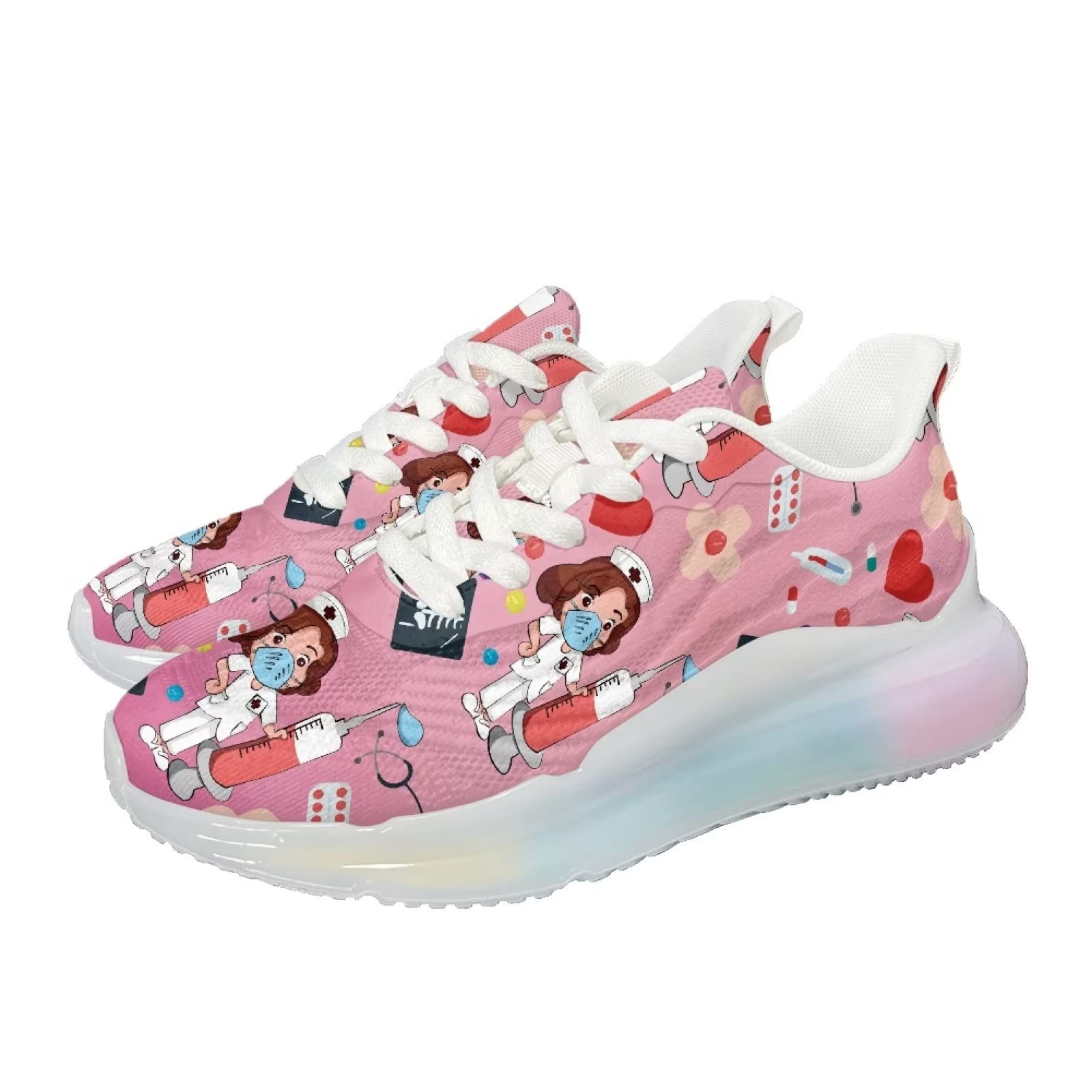 Buty sportowe damskie sportowe sportowe wsuwane trampki damskie buty treningowe oddychające lekkie buty do biegania, pielęgniarka 7, 42 EU