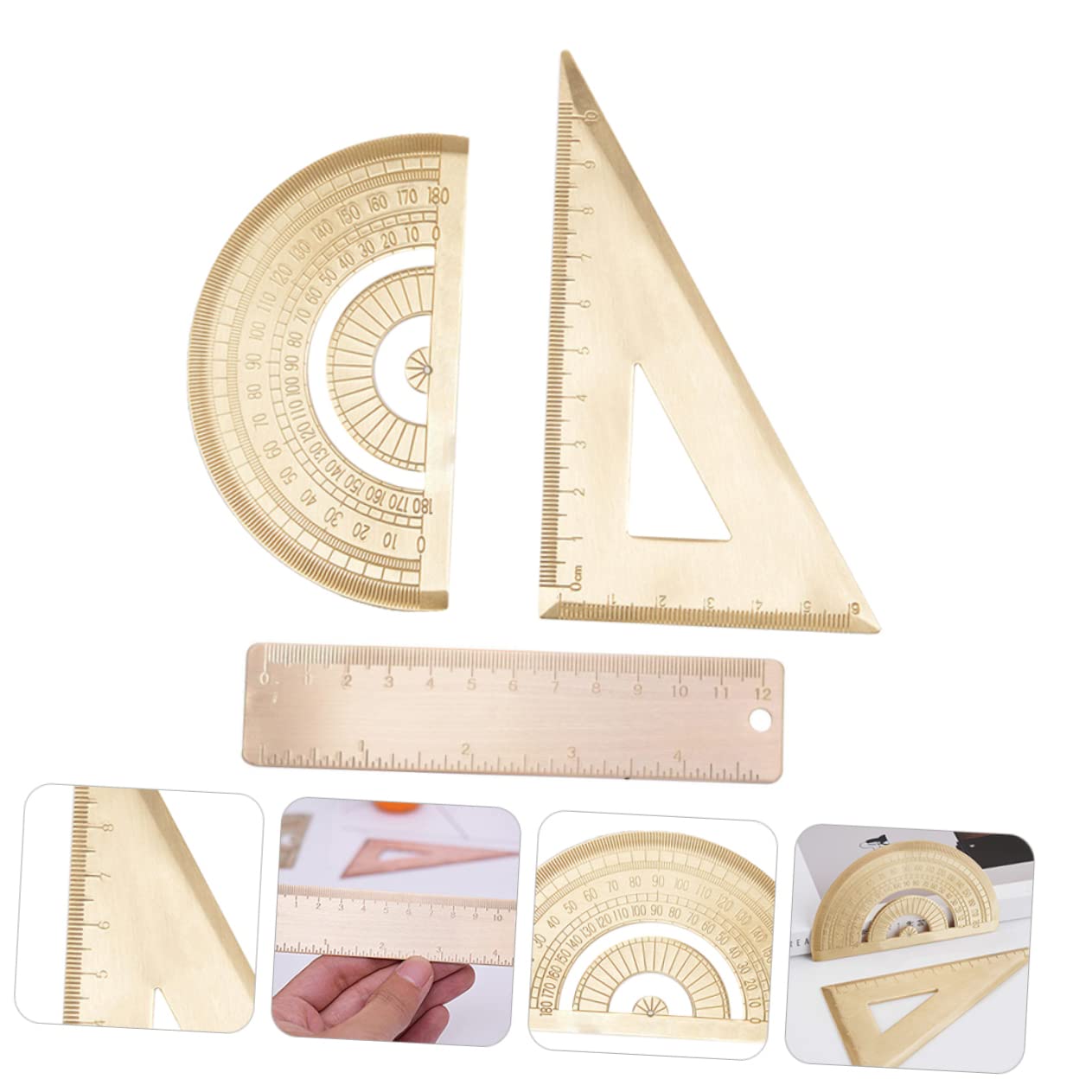 Operitacx 2sets Geometrici Triangolo Righello e Goniometro e Scolastici Precisione e Portabilità