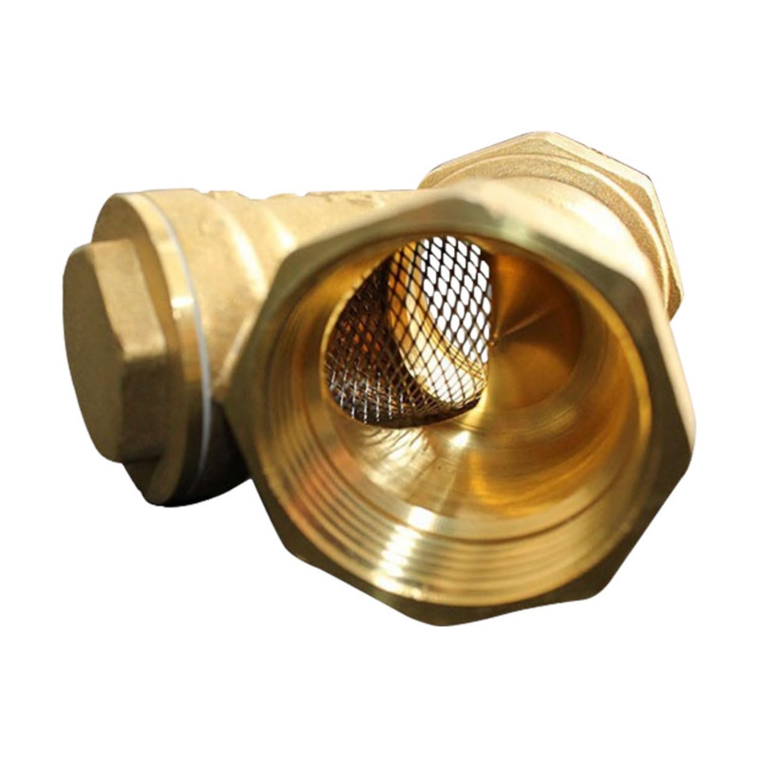 Y-Shaped Water Filter - Thick Pre-Filter for Tap Water Compatible with Standard Water Meters Gold 1-1 4 inch — view 2