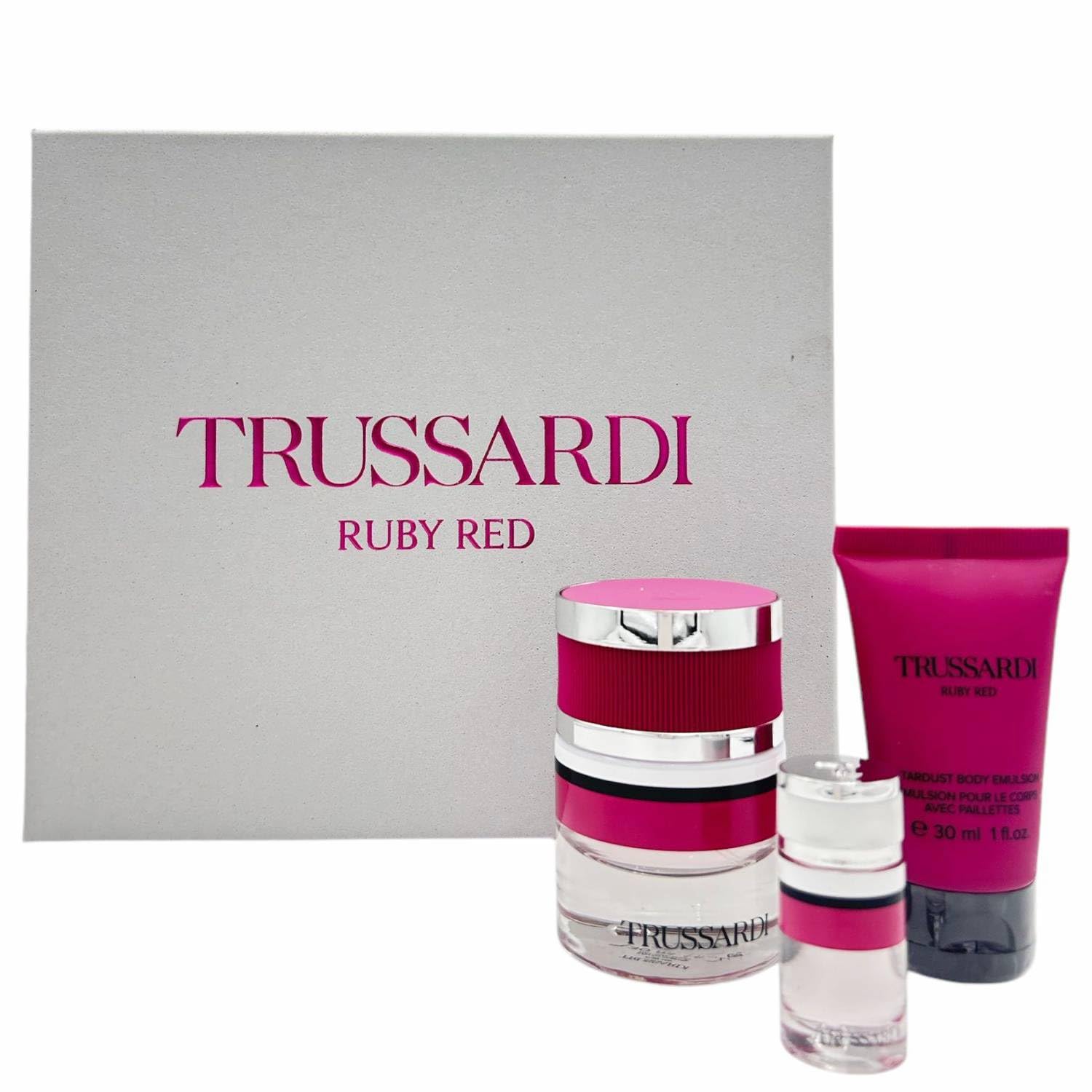 Trussardi Ruby Red Confezione Regalo Donna Profumo Eau De Parfum Spray 30 Ml Profumo Travel Size Eau De Parfum 7 Ml E Crema Corpo 30 Ml