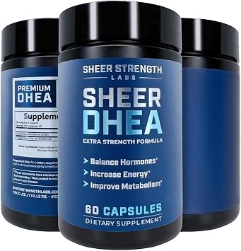 Sheer Strength Labs Nitric Oxide + DHEA 100mg - Nitric Oxide Supplement - Best Nitric Oxide Supplement for Men and DHEA Supplement for Men DHEA 100mg