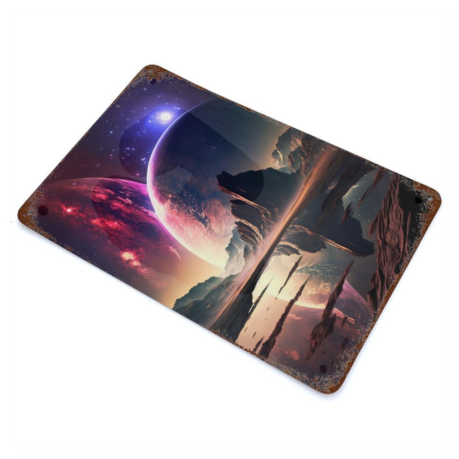 Ethereal Twilight 11.8"x7.9" Vintage Metal Tin Sign, Novelty Wall Decor for Basement, Hobby Room And Garage Decor