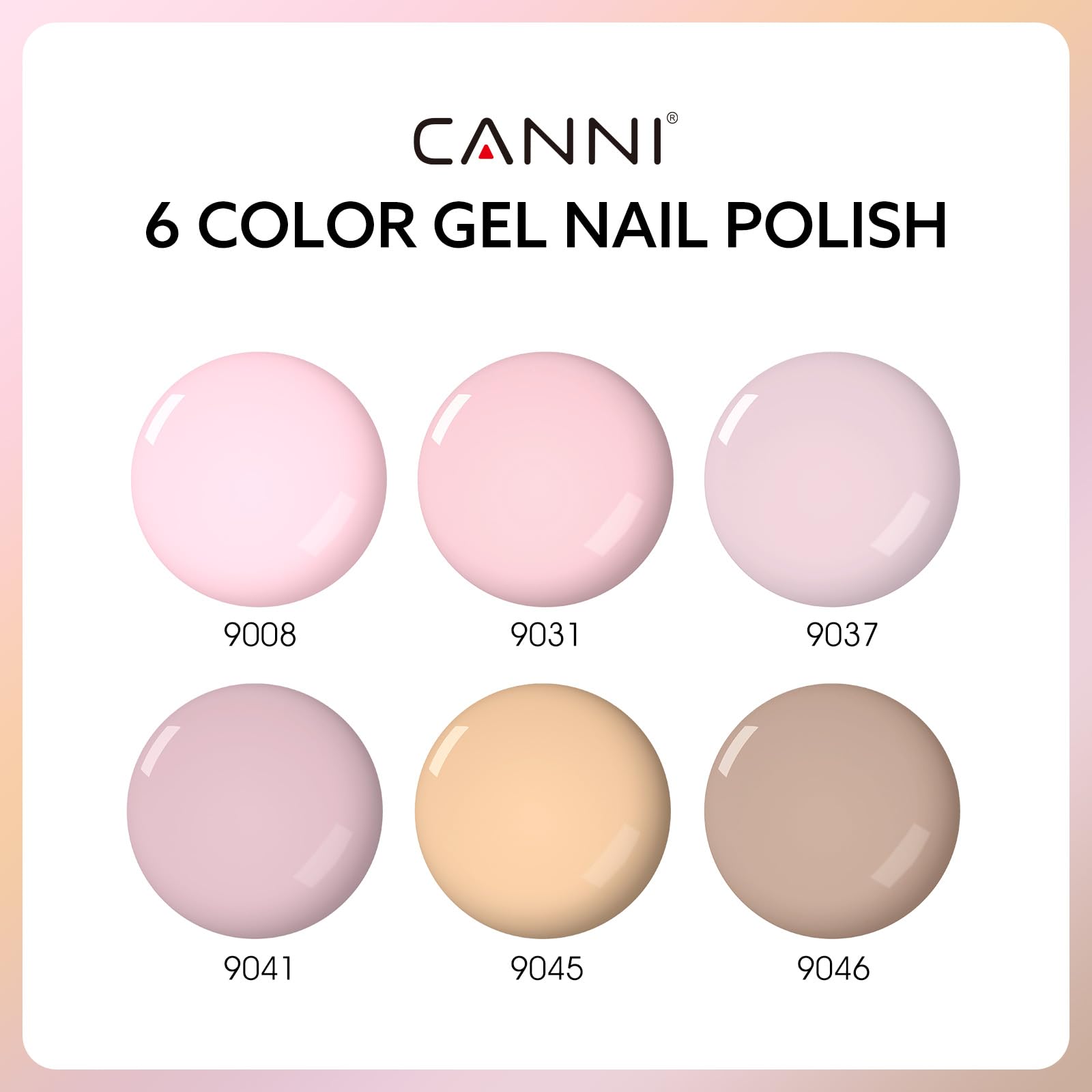 CANNI 6 Colors 9 ML Hema-Free Dark Red Gel Polish Set, Deep Cherry Red Burgundy Gel Nail Polish Blood Wine Red Color Kit, Soak Off LED Nail Gel Manicure Kit DIY at Home Salon Gifts: 2355-Soft Nude Neutral