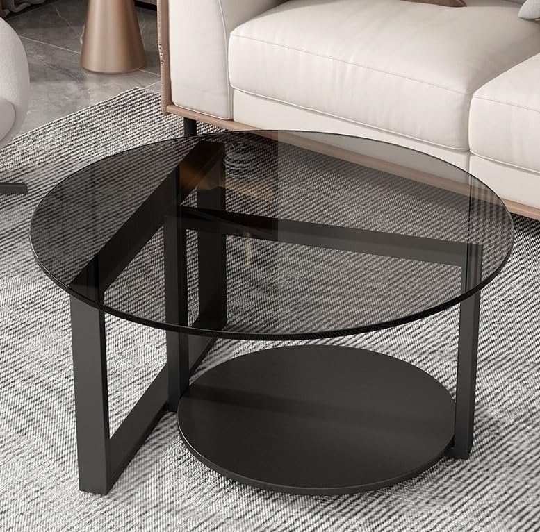 Zuiver☆ガラストップ サイドテーブル/コーヒーテーブル アイアン