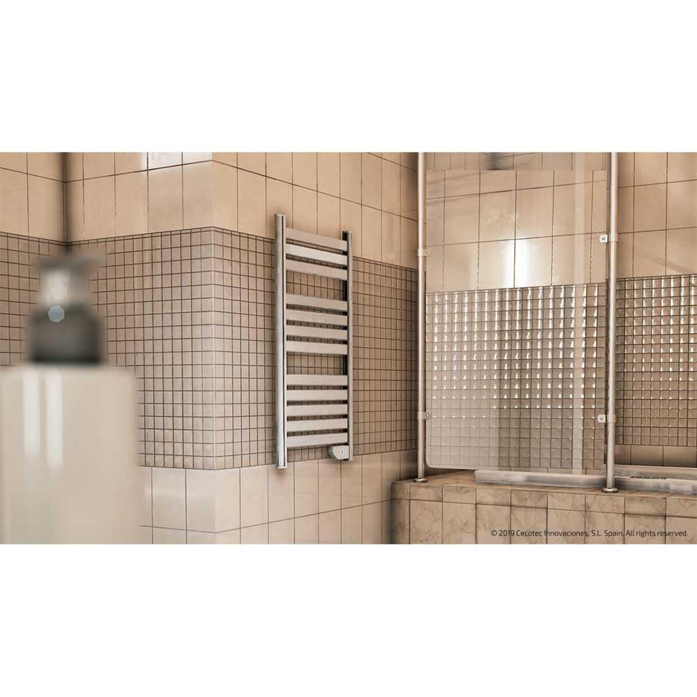 Cecotec Scaldasalviette riscaldato a risparmio energetico caldo 9000 Twin Asciugamani bianchi da 500 W, IP24 2 modalità, timer, display LED, design moderno, kit di installazione