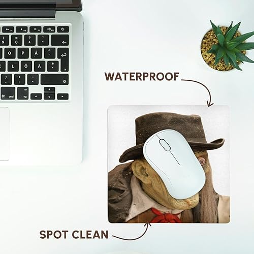 Miniatura 7 de 3dRose LLC - Alfombrilla de mouse de 8 x 8 x 0.25 pulgadas, disfraz de anciano espeluznante y cara de monstruo (mp_156798_1)