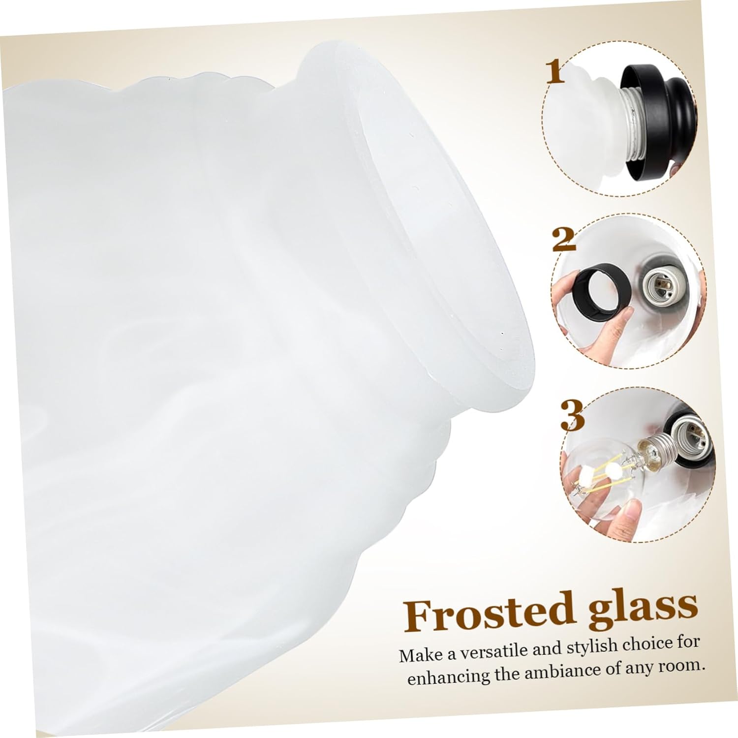 Alipis 4pcs Ceiling Light Shade Frosted Glass Lamp Shade Replacement for Ceiling Fan Globes Household