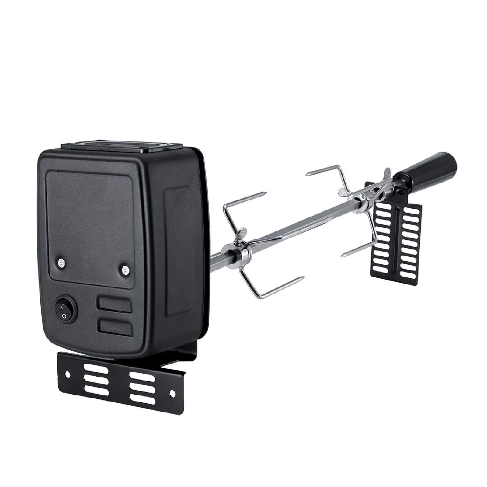 Kit girarrosto in Acciaio Inox con Motore, Kit girarrosto Completo per Barbecue Forchette per Carne con spiedo per Barbecue per Barbecue Griglia a Gas