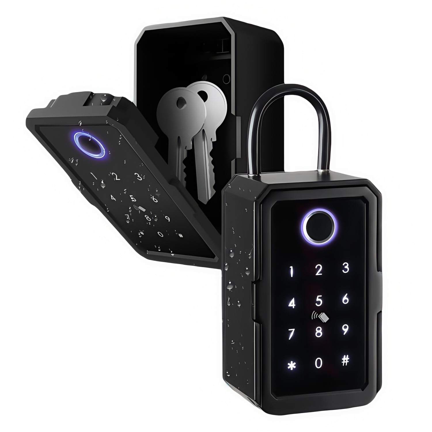 Amazon.co.jp: Quxxuol 指紋認証キーボックス スマート壁掛け