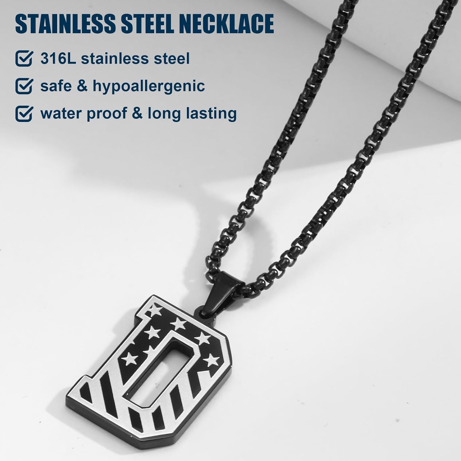 Hisatan Triangle Initial Necklace for Men Women, Stainless Steel Triangle A-Z Letter Pendant Minimalist Silver Mens Geometric Twist Chain Jewelry Gifts for Him Boyfriend Husband, 22+2 IN - Image 4