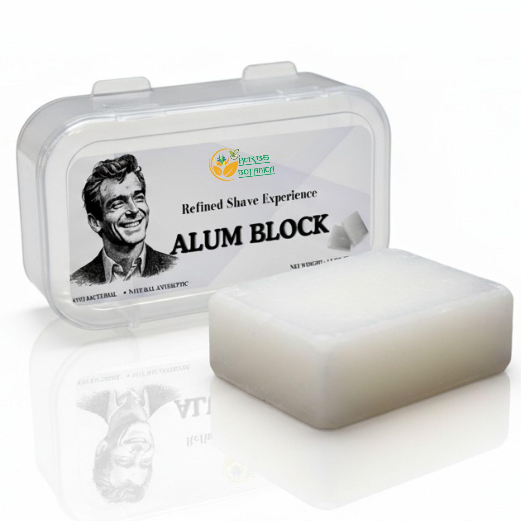 Herbs Botanica Alum Block for Shaving Soothing Aftershave Solution for Men – Stops Bleeding from Nicks & Cuts – Fitkari Alum Stone for Skin Care 3.5 oz Piedra de Alumbre by Herbs Botanica