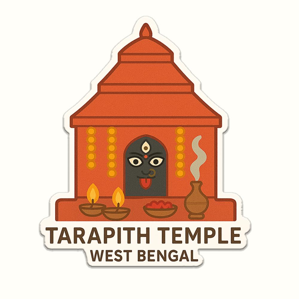 Indian Temples Acrylic Fridge Magnet | Sparkle Finish | Collectible Souvenir | Decorative r Magnet for Home, Kitchen & Office (Tarapith Temple (West Bengal))-image-47