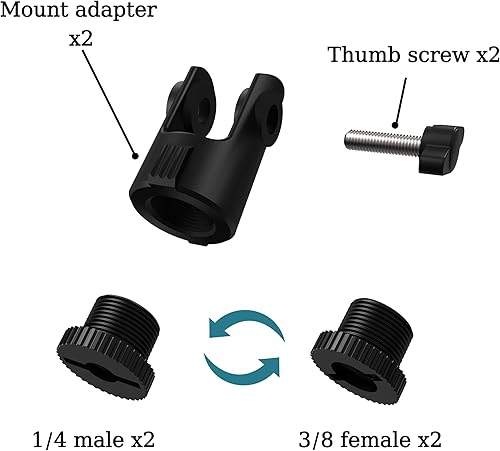 Miniatura 2 de Juego de 8 adaptadores de montaje de micrófono para Hyperx Quadcast Boom, adaptador de soporte de micrófono de fácil instalación con tornillo de 38