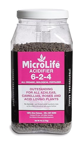 MicroLife Acidificador (6-2-4) Fertilizante orgánico granular de grado profesional (para plantas amantes del ácido) rosas, arándanos, azaleas,