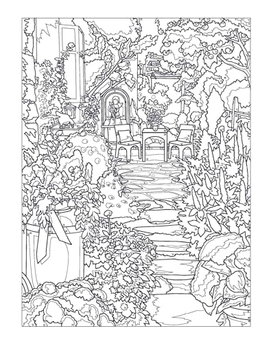 Creative Haven Glorious Gardens Color by Number Coloring Book