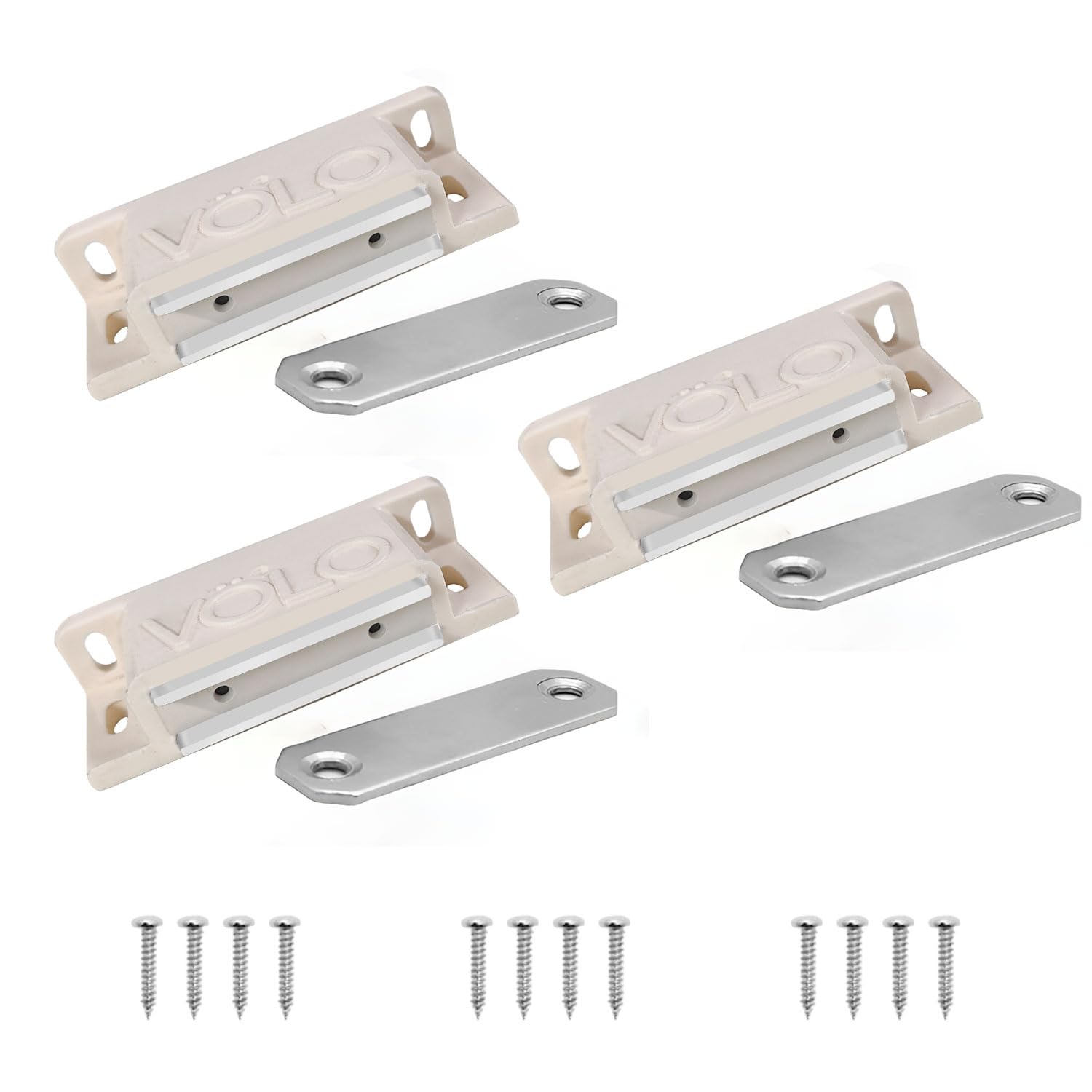 VOLO Pack of 5 Cabinet Magnetic Door Catcher – Strong PVC Door Magnet, Silent Door Closing, Cupboard Wardrobe Kitchen Door Catcher White — Amazon image 11