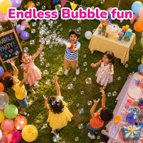 Image of Lifelong Bubble Solution 1000 ML | Colorful Bubbles Liquid Refill | Compatible with All Bubble Machine | Non-Toxic & BIS Certified, Ready to Use Bubble Solution for Kids