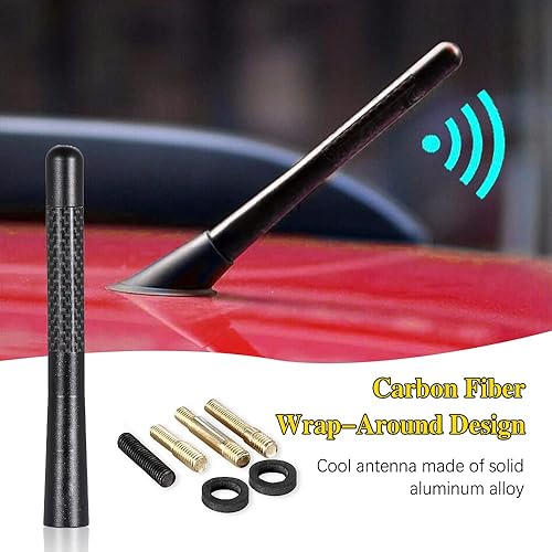 Miniatura 7 de Jsorum - Antena automotriz corta de fibra de carbono de 4.7 pulgadas, antena de radio de fibra de carbono corta, antena de fibra de carbono,