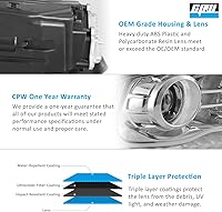 Vista 6 de CPW Faros delanteros aptos para Dodge Ram 1500 2500 3500 2013-2018 con luz de posición LED de fábrica, conjunto de lámparas de cabeza de proyector