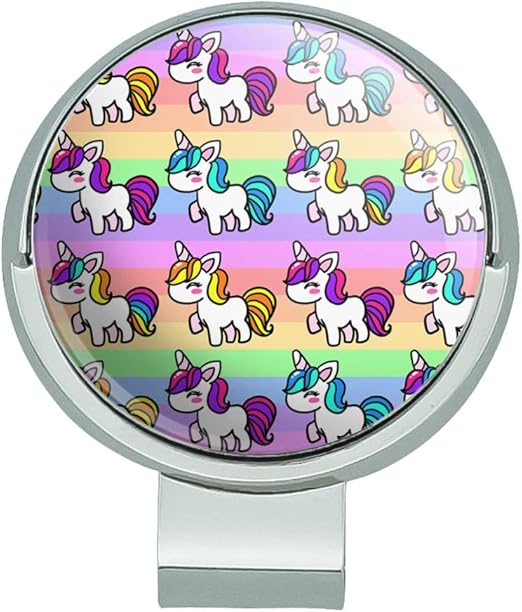 Review GRAPHICS & MORE Cute Kawaii Unicorns Pattern Golf Hat Clip with Magnetic Ball Marker