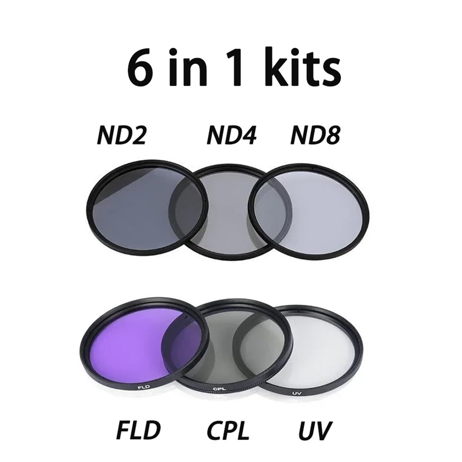 Vollfarbfilter Kameraobjektivfilter 6-in-1-Kits UV+CPL+FLD+ND 2 4 8 49 mm 52 55 58 62 67 72 77 82 for Kameraobjektiv(67MM)