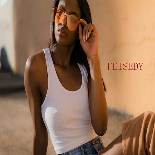 Miniatura 5 de FEISEDY Gafas de sol con montura transparente redonda con lentes transparentes B1895