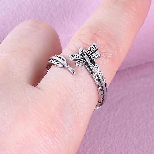 Miniatura 210 de 925 Sterling Silver Ring Minimalist Adjustable Rings Band Handmade Rings for Women Girls