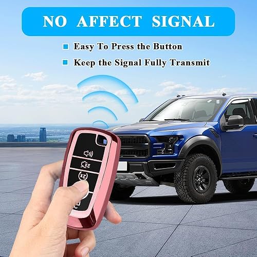 Miniatura 4 de MILD EAST Funda para llavero de Ford con llavero, carcasa de TPU suave, protección completa de 5 botones para Ford Explorer, Mustang Bronco, Fusion