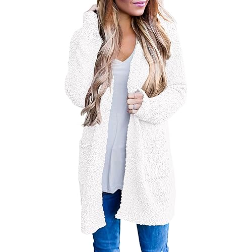 MEROKEETY Women's Long Sleeve Soft Chunky Knit Sweater Open Front Cardigans Outwear Coat
