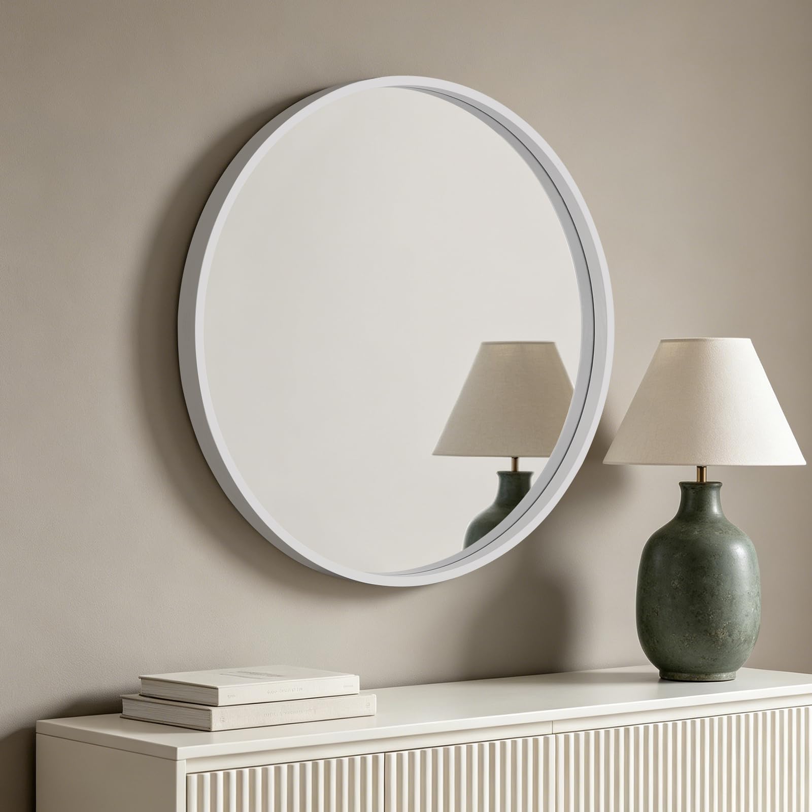 HOMECOOKIN Round Wood Mirror