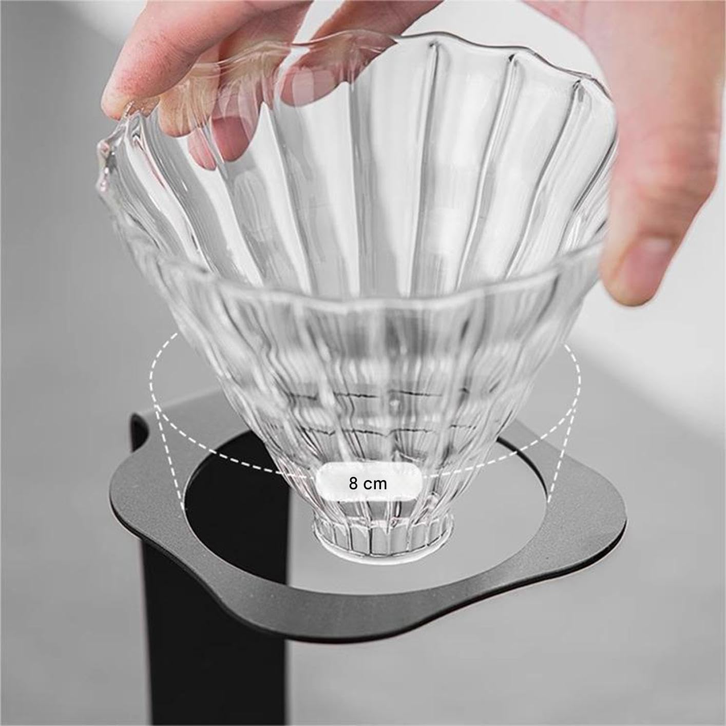 Kaffee Pour-over Station, Tragbarer Kaffeemaschinen Ständer, Kompakte Multifunktions-Filterstation mit Untersatz